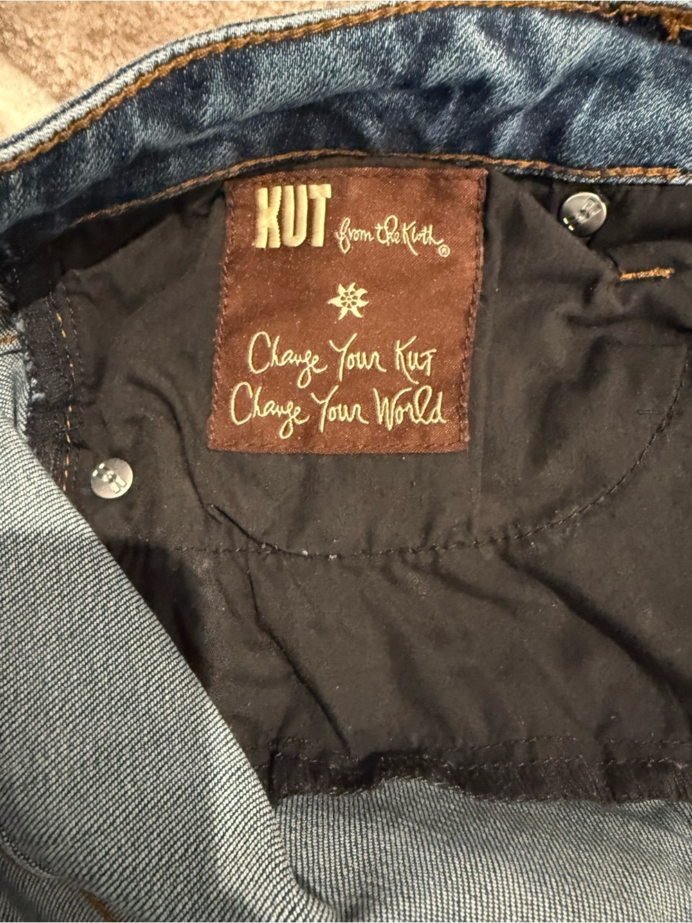 Kut from the Kloth Medium Blue Straight Leg Capris. - Picture 4 of 4